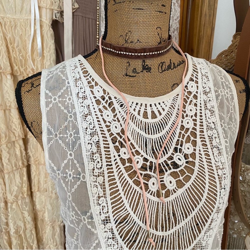 Brown Velvet Rhinestone Choker